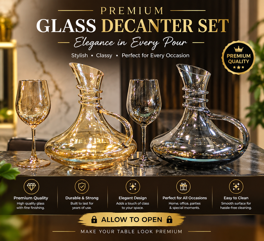 ✨ Premium Glass Decanter Set – Luxury & Elegant Design 🥂👑