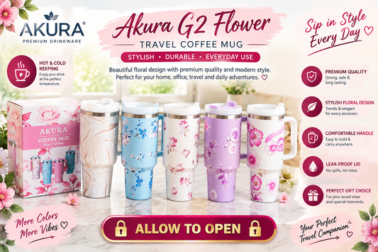 🌸 Akura G2 Flower Premium Travel Coffee Mug – Stylish Floral Design ☕✨