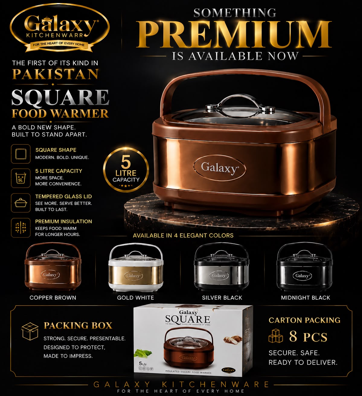 ✨Galaxy Square Food Warmer — Premium 5 Litre