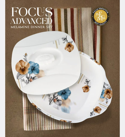 🌹 FOCUS ADVANCED Premium Melamine Dinner Set – 72 Pieces 🍽️✨