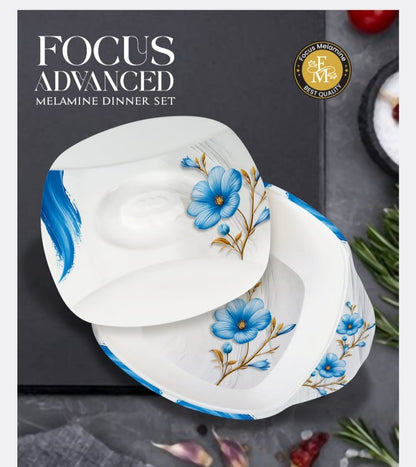 🌹 FOCUS ADVANCED Premium Melamine Dinner Set – 72 Pieces 🍽️✨