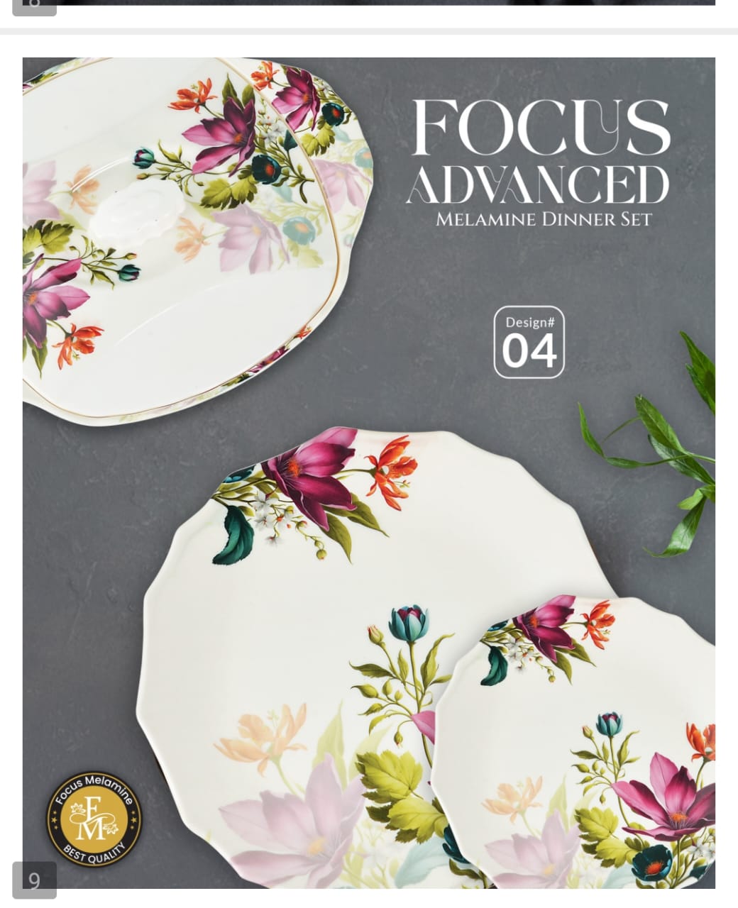 🌹 FOCUS ADVANCED Premium Melamine Dinner Set – 72 Pieces 🍽️✨