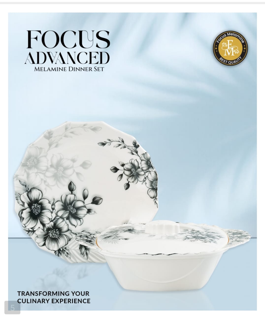 🌹 FOCUS ADVANCED Premium Melamine Dinner Set – 72 Pieces 🍽️✨
