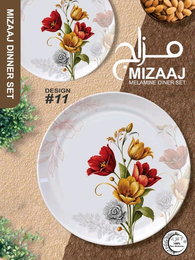 ✨ MIZAAJ Premium Melamine Dinner Set – Elegant & Stylish Tableware 🍽️💎