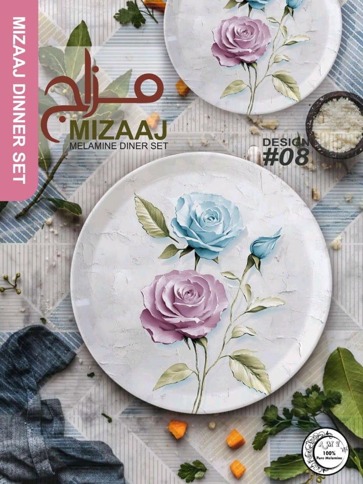 ✨ MIZAAJ Premium Melamine Dinner Set – Elegant & Stylish Tableware 🍽️💎