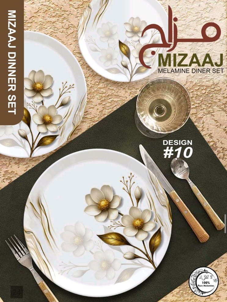 ✨ MIZAAJ Premium Melamine Dinner Set – Elegant & Stylish Tableware 🍽️💎