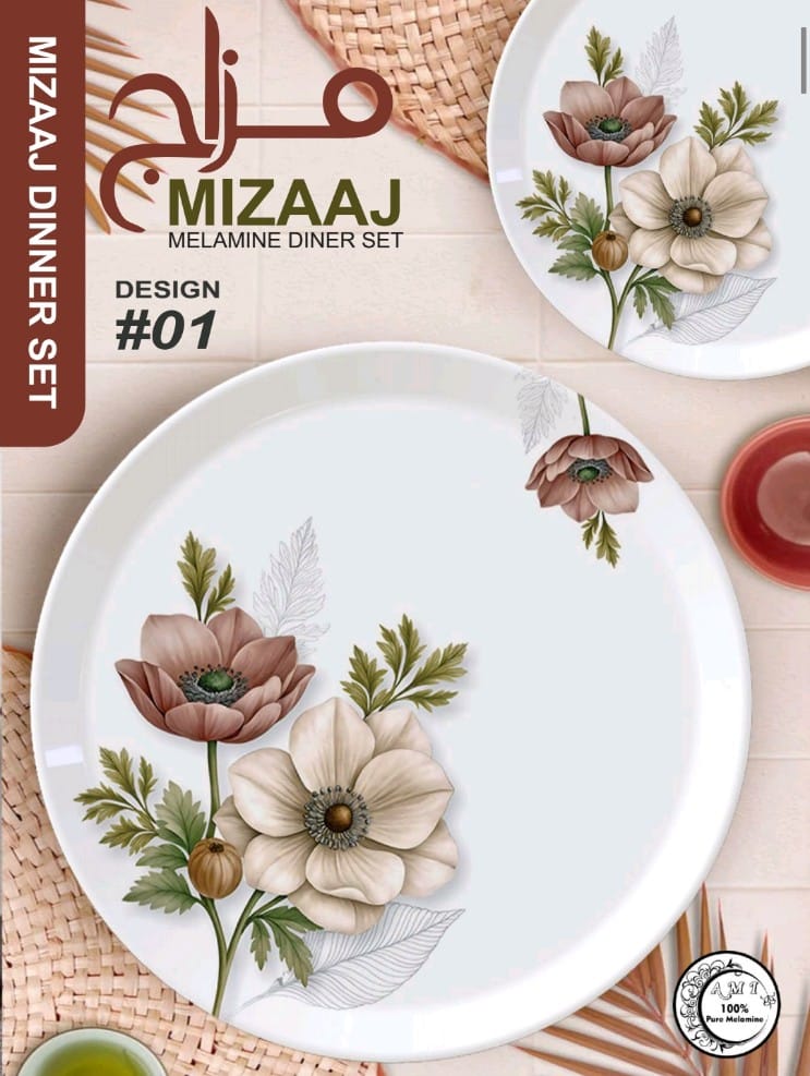✨ MIZAAJ Premium Melamine Dinner Set – Elegant & Stylish Tableware 🍽️💎