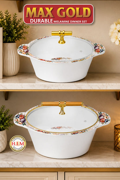 🌸 Max Gold Premium Melamine Dinner Set — 72 Pcs | 8 Persons 🍽️