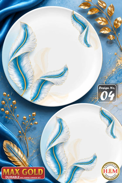 🌸 Max Gold Premium Melamine Dinner Set — 72 Pcs | 8 Persons 🍽️
