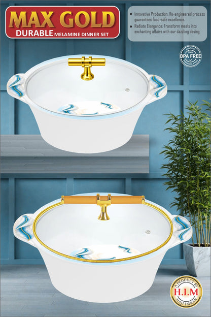 🌸 Max Gold Premium Melamine Dinner Set — 72 Pcs | 8 Persons 🍽️