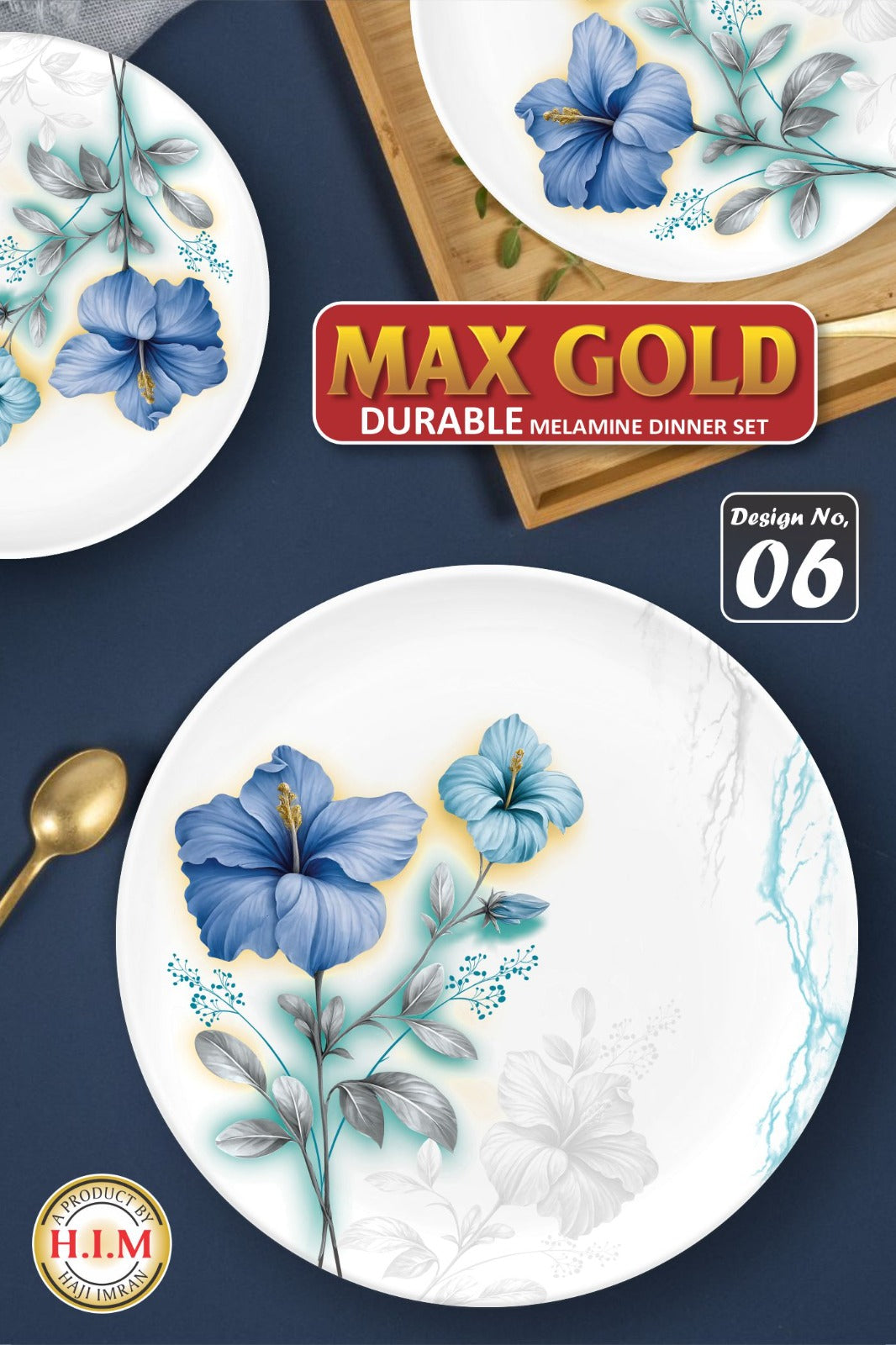 🌸 Max Gold Premium Melamine Dinner Set — 72 Pcs | 8 Persons 🍽️