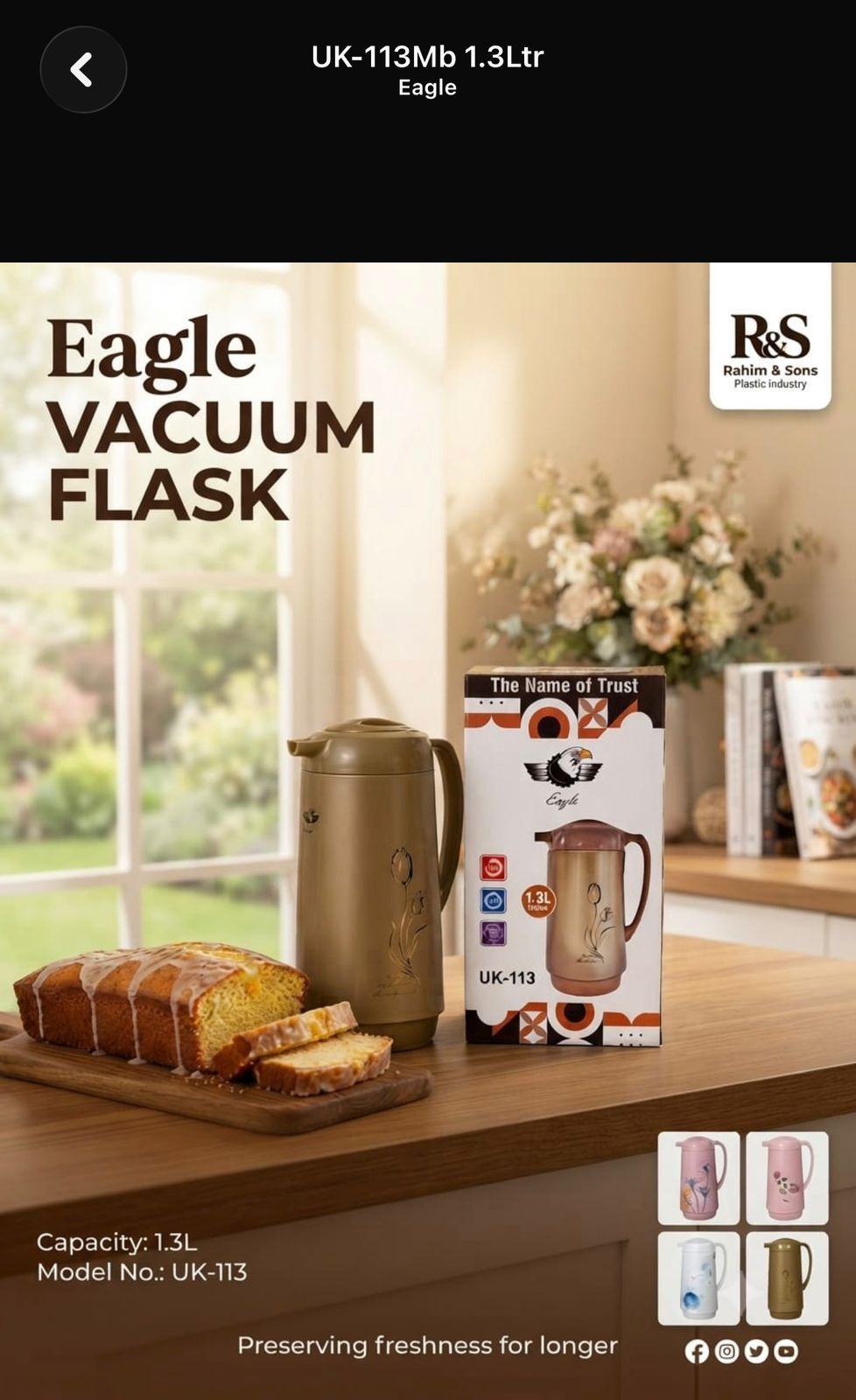 Premium Thermal Flask – Elegant Golden & White Design 👑🤍✨