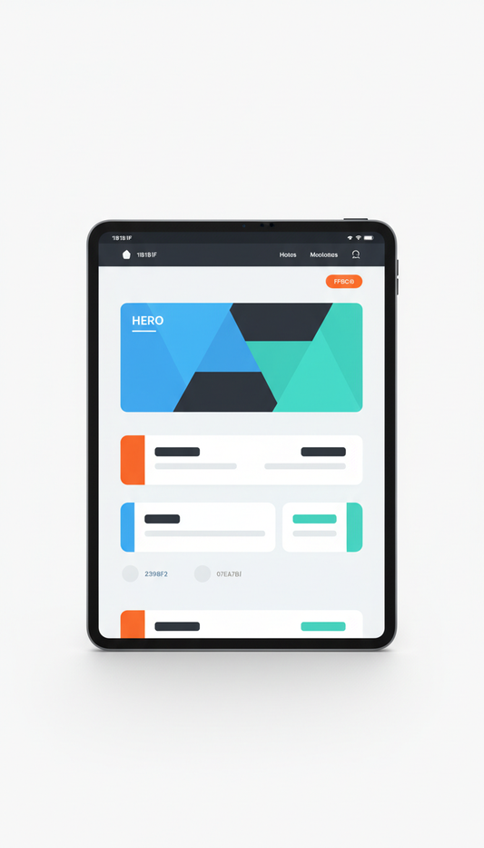 Custom Website Interface for Tablet